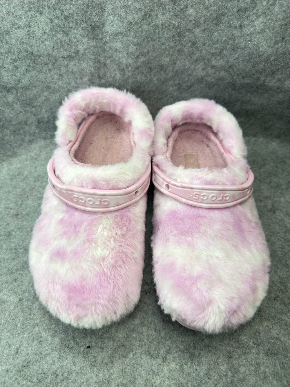 Crocs Classic Fur Sure Clogs Ballerina Pink White Women’s 12 Faux Fur 20730